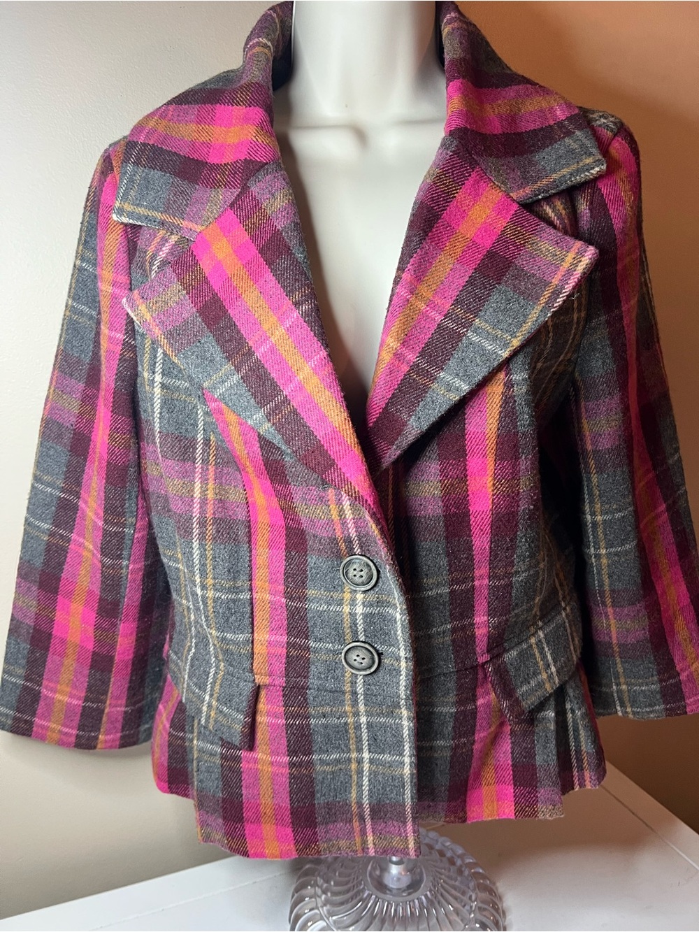 AMI Preppy Vintage Y2K Academic Wool Blazer with pleats & pockets size small
